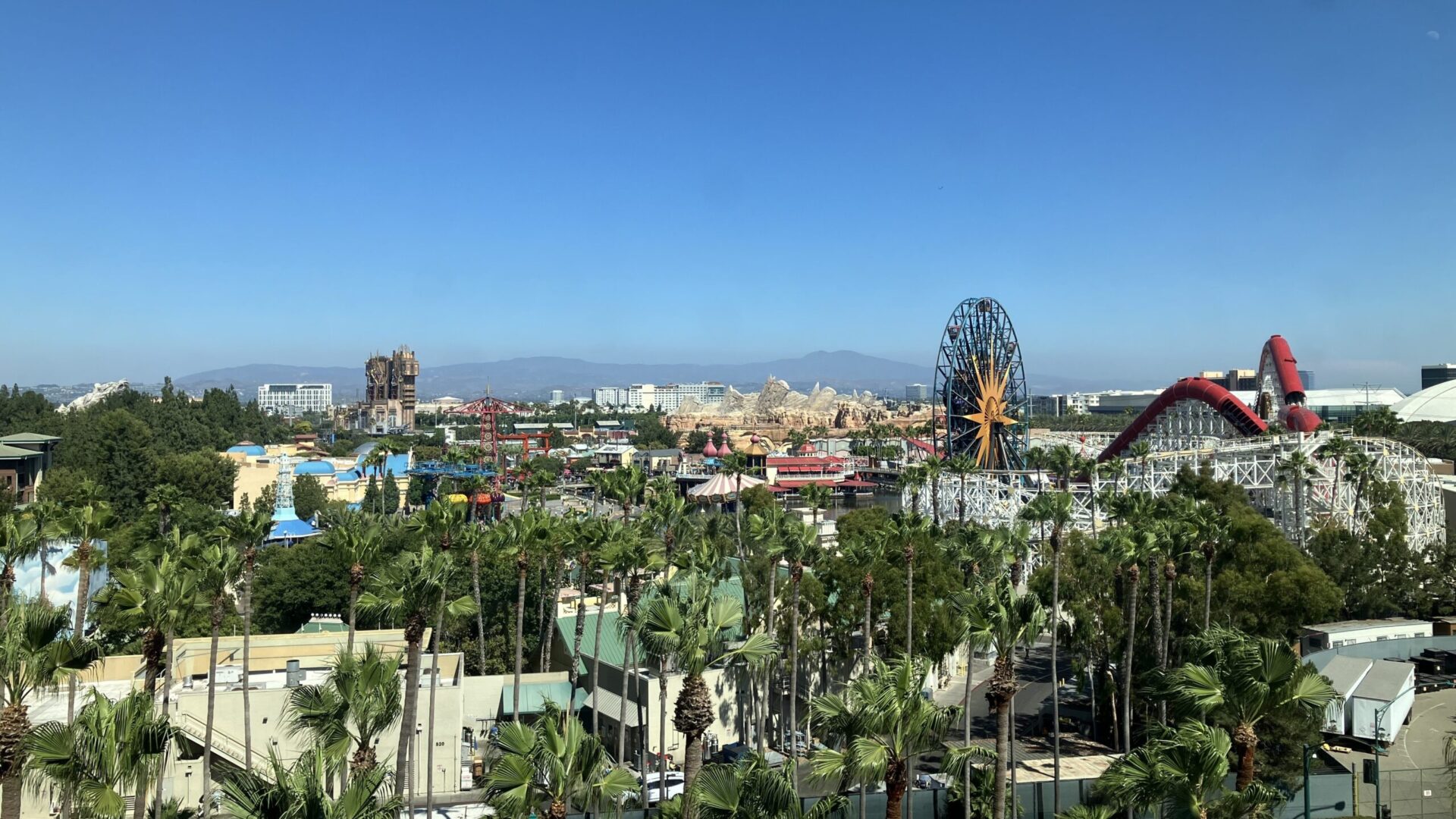 View of Disney California Adventure Park from room at Pixar Place Hotel