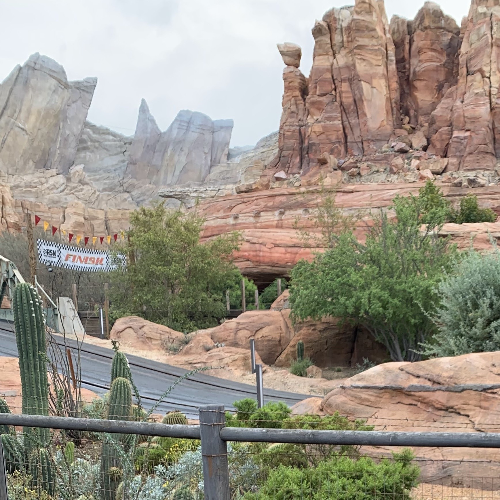 View of Radiator Springs Racers at Disney California Adventure Park, illustration of attraction at Disneyland Resort for article on Disneyland ticket increases and how to save money in spite of them.