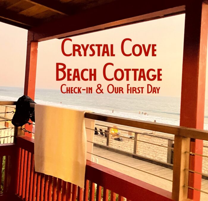 Photo of view from the porch of Crystal Cove California State Park beach cottage.