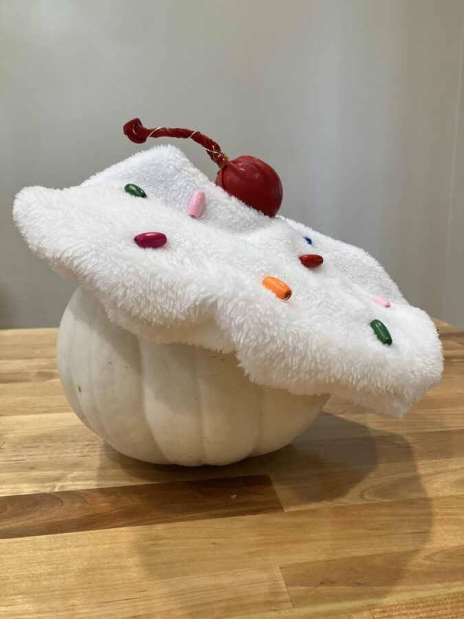 Cupcake beret hat for being a Surgar Rush Racer from Wreck it Ralph and dressing for a Disneyland Halloween costume.