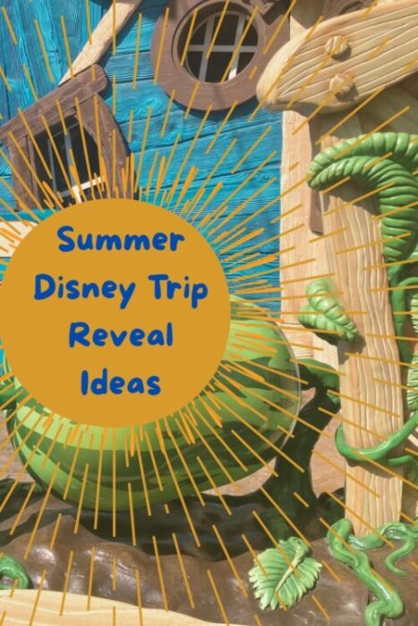 Photo of Goofy’s garden in Mickey’s Toontown at Disneyland. Includes the title “Summer Disney Trip Reveal Ideas” to illustrate an article on surprise Disney trip gifts.